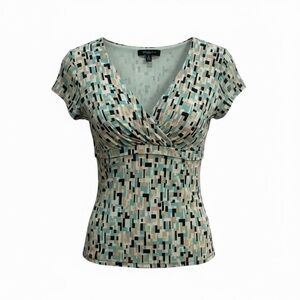 Liz Claiborne Abstract Print V-Neck Blouse